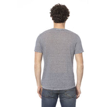 Load image into Gallery viewer, Distretto12 Chic Blue Linen-Viscose Crew Neck Tee
