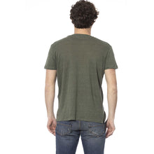 Load image into Gallery viewer, Distretto12 Elegant Green Crew Neck Cotton Tee
