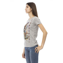 Load image into Gallery viewer, Trussardi Action Chic Gray Cotton Blend Tee with Unique Print
