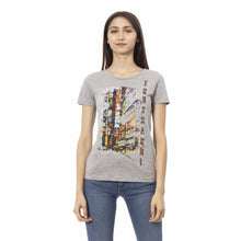 Load image into Gallery viewer, Trussardi Action Chic Gray Cotton Blend Tee with Unique Print
