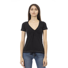 Load image into Gallery viewer, Trussardi Action Chic Black Cotton Tee with Unique Front Print
