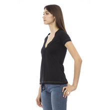 Load image into Gallery viewer, Trussardi Action Chic Black Cotton Tee with Unique Front Print
