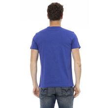 Load image into Gallery viewer, Trussardi Action Sleek Blue Cotton Tee with Unique Front Print
