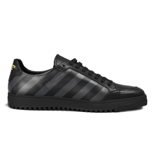 Load image into Gallery viewer, Off-White Stylish Calfskin Sneakers with Iconic Grey Stripes
