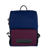 Load image into Gallery viewer, Dolce &amp; Gabbana Chic Blue and Wine Red Fabric Backpack
