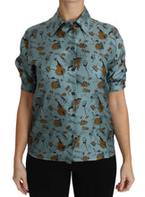 Load image into Gallery viewer, Dolce &amp; Gabbana Elegant Multicolor Silk Blouse with Collar
