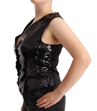 Load image into Gallery viewer, Dolce &amp; Gabbana Elegant Black Sequined Sleeveless Vest Top
