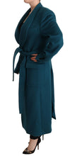 Load image into Gallery viewer, Dolce &amp; Gabbana Elegant Blue Green Wool-Anogra Wrap Coat
