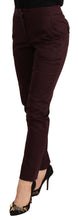 Load image into Gallery viewer, Just Cavalli Maroon Slim Fit Skinny Pants with Zipper Detail
