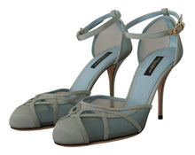 Load image into Gallery viewer, Dolce &amp; Gabbana Elegant Blue Mesh Ankle Strap Sandals
