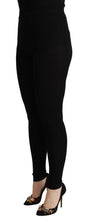 Load image into Gallery viewer, Dolce &amp; Gabbana Black Cashmere Stretch Waist Tights Pants
