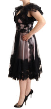 Load image into Gallery viewer, Dolce &amp; Gabbana Chic Black Floral Lace Midi Dress
