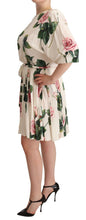 Load image into Gallery viewer, Dolce &amp; Gabbana Elegant Stretch Silk Pleated Rose Dress
