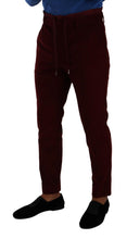 Load image into Gallery viewer, Dolce &amp; Gabbana Elegant Bordeaux Velvet Dress Trousers
