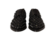 Load image into Gallery viewer, Dolce &amp; Gabbana Elegant Gros Grain Lace-Up Jeweled Flats
