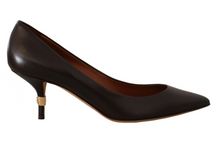 Load image into Gallery viewer, Dolce &amp; Gabbana Elegant Brown Leather Heels Pumps
