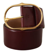 Load image into Gallery viewer, Dolce &amp; Gabbana Elegant Brown Leather Belt with Gold Oval Buckle
