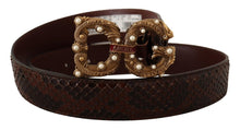 Load image into Gallery viewer, Dolce &amp; Gabbana Elegant Phyton Leather Pearl Buckle Belt
