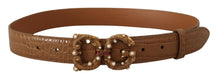 Load image into Gallery viewer, Dolce &amp; Gabbana Elegant Croco Leather Amore Belt with Pearls
