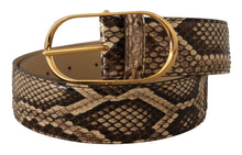 Load image into Gallery viewer, Dolce &amp; Gabbana Elegant Phyton Leather Belt with Gold Buckle
