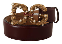 Load image into Gallery viewer, Dolce &amp; Gabbana Elegant Bordeaux Leather Amore Belt
