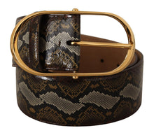 Load image into Gallery viewer, Dolce &amp; Gabbana Elegant Gold Oval Buckle Leather Belt
