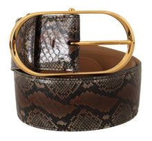 Load image into Gallery viewer, Dolce &amp; Gabbana Elegant Brown Leather Belt with Gold Buckle
