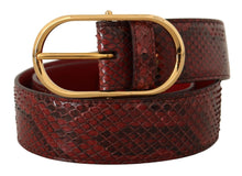 Load image into Gallery viewer, Dolce &amp; Gabbana Elegant Red Snakeskin Leather Belt
