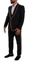 Load image into Gallery viewer, Dolce &amp; Gabbana Elegant Black Silk Blend 3-Piece Suit
