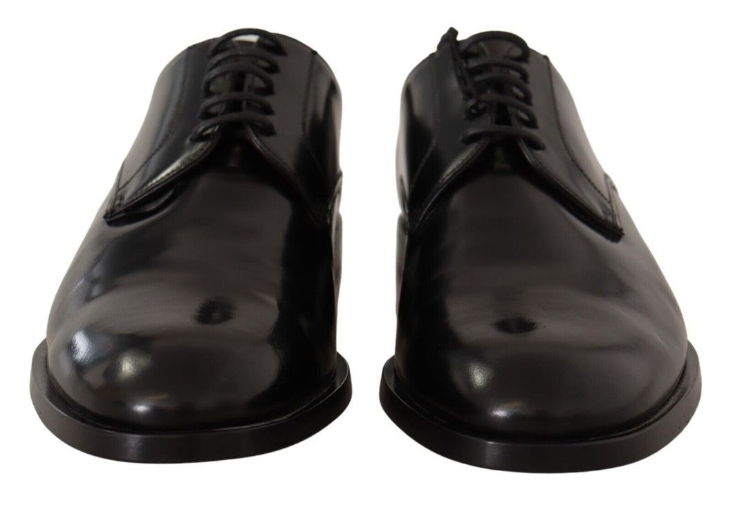 Dolce & Gabbana Black Leather Lace Up Formal Derby Shoes