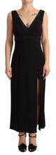 Load image into Gallery viewer, Dolce &amp; Gabbana Black Silk Stretch Side Slit Sheath Midi Dress
