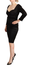 Load image into Gallery viewer, Roberto Cavalli Elegant Black Sweetheart Sheath Dress
