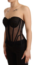 Load image into Gallery viewer, Dolce &amp; Gabbana Black Viscose Bustier Corset Strapless Top
