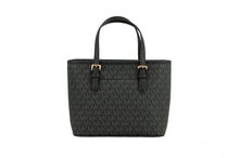 Load image into Gallery viewer, Michael Kors Jet Set Black Signature XS Carryall Top Zip Tote Bag Purse
