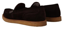 Load image into Gallery viewer, Dolce &amp; Gabbana Elegant Suede Crocodile Loafers in Brown
