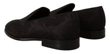 Load image into Gallery viewer, Dolce &amp; Gabbana Black Floral Brocade Slippers
