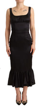 Load image into Gallery viewer, Dolce &amp; Gabbana Elegant Black Silk Midi Sheath Dress
