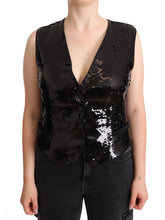 Load image into Gallery viewer, Dolce &amp; Gabbana Elegant Black Sequined Sleeveless Vest Top
