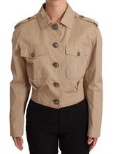 Load image into Gallery viewer, Dolce &amp; Gabbana Beige Cropped Fitted Cotton Coat Jacket
