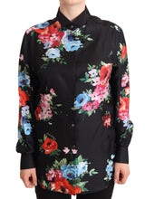 Load image into Gallery viewer, Dolce &amp; Gabbana Elegant Floral Silk-Cotton Polo Blouse
