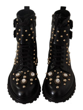 Load image into Gallery viewer, Dolce &amp; Gabbana Black Crystal-Studded Formal Boots
