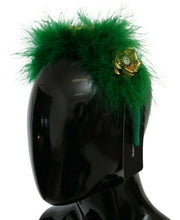 Load image into Gallery viewer, Dolce &amp; Gabbana Elegant Emerald Silk Floral Headband
