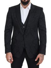 Load image into Gallery viewer, Dolce &amp; Gabbana Elegant Black Martini Suit Jacket &amp; Vest Ensemble
