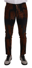 Load image into Gallery viewer, Dolce &amp; Gabbana Chic Black Brown Tie-Dye Slim Fit Jeans
