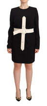 Load image into Gallery viewer, Givenchy Black Wool Long Sleeves Belted Mini Sheath Dress
