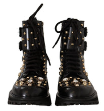 Load image into Gallery viewer, Dolce &amp; Gabbana Black Crystal-Studded Formal Boots
