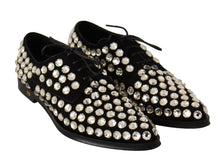 Load image into Gallery viewer, Dolce &amp; Gabbana Elegant Crystal-Embellished Lace-Up Flats
