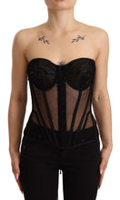 Load image into Gallery viewer, Dolce &amp; Gabbana Black Viscose Bustier Corset Strapless Top
