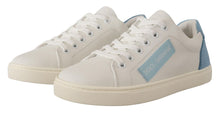 Load image into Gallery viewer, Dolce &amp; Gabbana White Blue Leather Low Top Sneakers Shoes
