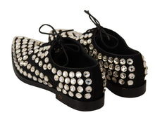 Load image into Gallery viewer, Dolce &amp; Gabbana Elegant Crystal-Embellished Lace-Up Flats
